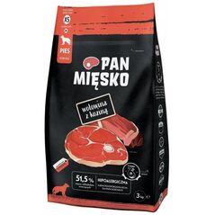 Pan Mięsko Pan Mięsko Karma sucha dla psa - wołowina i kozina chrupki XS 3kg