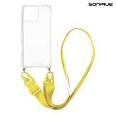 Θήκη Σιλικόνης με Strap Sonique Armor Clear Apple iPhone 16 Pro Max Κίτρινο 5210312045605