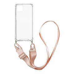 Θήκη Σιλικόνης με Strap Sonique Armor Clear Apple iPhone 11 Pro Max Ροζ 5201101817886