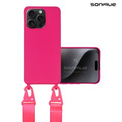 Θήκη Σιλικόνης με Strap CarryHang Sonique Apple iPhone 15 Pro Φουξ 5201101990435