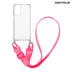 Θήκη Σιλικόνης με Strap Sonique Armor Clear Samsung Galaxy A15 4G / Galaxy A15 5G Φουξ 5201101992101