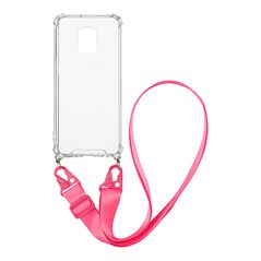 Θήκη Σιλικόνης με Strap Sonique Armor Clear Xiaomi Redmi Note 9S/9 Pro Φουξ 5201101821609