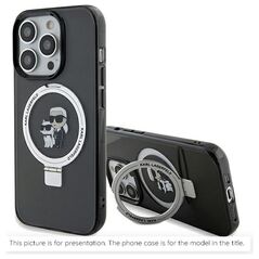 Karl Lagerfeld Case for iPhone 15 / iPhone 14 / iPhone 13 - Karl Lagerfeld Hardcase Ring Stand Magsafe (KLHMPMP14SHMMRSKCK) - Karl&Choupettte 3666339169077 έως 12 άτοκες Δόσεις