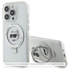 Karl Lagerfeld Case for iPhone 15 Pro - Karl Lagerfeld Hardcase Ring Stand Magsafe (KLHMP15LHMHMRSCHH) - White Choupette Head 3666339168650 έως 12 άτοκες Δόσεις