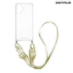 Θήκη Σιλικόνης με Strap Sonique Armor Clear Apple iPhone 16 Plus Μπεζ 5210312045438