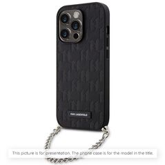 Karl Lagerfeld Case for iPhone 14 Pro Max - Karl Lagerfeld Saffiano Monogram Chain (KLHCP14XSACKLHPG) - Black 3666339122935 έως 12 άτοκες Δόσεις