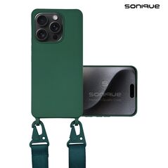 Θήκη Σιλικόνης με Strap CarryHang Sonique Apple iPhone 16 Pro Πράσινο Σκούρο 5210312049207