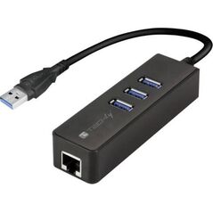 HUB USB Techly 1x RJ-45  + 3x USB-A 3.0 (IDATA-USB-ETGIGA-3U2)