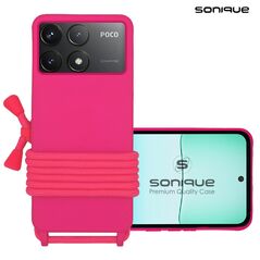 Θήκη Σιλικόνης με Κορδόνι CarryHang Sonique Xiaomi Poco F6 Pro 5G Φουξ 5210312050692