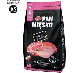 Pan Mięsko Karma sucha dla psa Cielęcina z przepiórką (szczeniak) chrupki XS 9kg