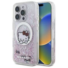 Original Case IPHONE 16 PRO MAX Hello Kitty Hardcase Liquid Glitter Sweet Kitty Bows MagSafe (HKHMP16XLSWKH) white 3666339297800