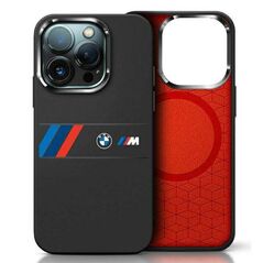 Original Case IPHONE 16 PRO MAX BMW Hardcase Silicone Middle Stripe MagSafe (BMHMP16X23SAXK) black 3666339325077