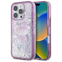 Original Case IPHONE 16 PRO Hello Kitty Hardcase Liquid Glitter 50TH Anniversary Party (HKHCP16LL50PPU) purple 3666339337407