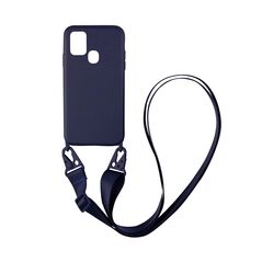 Θήκη Σιλικόνης με Strap CarryHang Sonique Samsung Galaxy A21s Μπλε Σκούρο 5201101724214