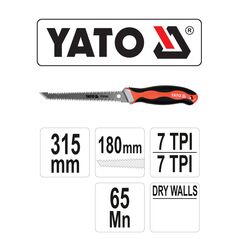 YATO ΠΡΙΟΝΙ ΓΥΨΟΣΑΝ ΤΡΙΠΛΗΣ ΚΟΠΗΣ 180mm YT-31343 20031343 ΤΕΜΑΧΙΟ εως 12 άτοκες δόσεις