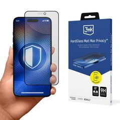 Tempered Glass 5D IPHONE 15 / 16 3mk HardGlass Max Matt Privacy black 5903108584449