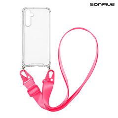 Θήκη Σιλικόνης με Strap Sonique Armor Clear Samsung Galaxy A35 5G Φουξ 5201101992309