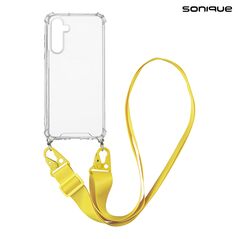 Θήκη Σιλικόνης με Strap Sonique Armor Clear Samsung Galaxy A55 5G Κίτρινο 5201101992316