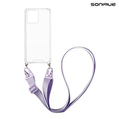 Θήκη Σιλικόνης με Strap Sonique Armor Clear Motorola Moto G84 5G Λιλά 5210312076739