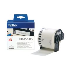 BROTHER LABEL PRINTER TAPE Black on White 62mm wide (DK-22205) (BRODK22205) έως 12 άτοκες Δόσεις