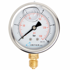 Renner Μανόμετρο UNITAIR Φ.63 κάθετο 1/4" γλυκερίνης MG1-063-0600  0 έως 600 bar MG1-063-0600 έως 12 Άτοκες Δόσεις