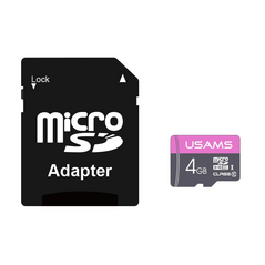 USAMS Card de Memorie TF 4GB + Adaptor - USAMS High Speed (US-ZB115) - Black 6958444912295 έως 12 άτοκες Δόσεις