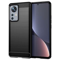 Techsuit Husa pentru Xiaomi 12 / 12X - Techsuit Carbon Silicone - Black 5949419030930 έως 12 άτοκες Δόσεις