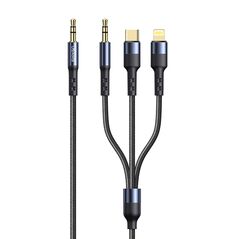 USAMS Cablu Audio Jack la tip C, Lightning, Jack 3.5mm, 1.2m - USAMS (US-SJ556) - Black 6958444977317 έως 12 άτοκες Δόσεις