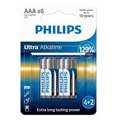 PHILIPS LR03 AAA, ULTRA ALKALINE BATTERY  Blister 6 τεμ PH-LR03EB6 42207 έως 12 άτοκες Δόσεις