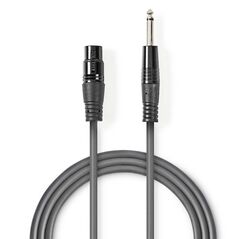 Nedis Cable XLR female - 6.3mm male 1.5m (COTH15120GY15) (NEDCOTH15120GY15) έως 12 άτοκες Δόσεις