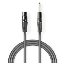 Nedis Cable XLR female - 6.3mm male 10m (COTG15120GY100) (NEDCOTG15120GY100) έως 12 άτοκες Δόσεις