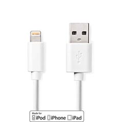 Nedis Cable Apple Lightning male/USB-A male 2.0 1m White (CCGB39300WT10) (NEDCCGB39300WT10) έως 12 άτοκες Δόσεις