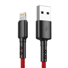 Vipfan USB to Lightning cable Vipfan X02, 3A, 1.2m (red) 036828 έως και 12 άτοκες δόσεις