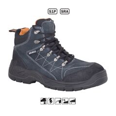 ΜΠΟΤΑΚΙΑ S1P SRA ΜΑΥΡΑ/ΓΚΡΙ SUEDE ΜΕΓ.46 710265 έως 12 άτοκες δόσεις