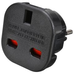 Adapter No brand BX-9625, UK to EU Schuko, 220V, High Quality, Black - 17701