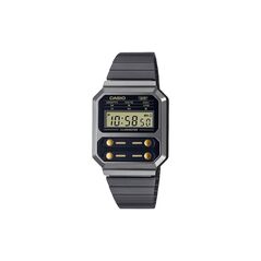 Casio Vintage Edgy Ρολόι Χρονογράφος Μπαταρίας με Μαύρο Μεταλλικό Μπρασελέ (A100WEGG-1A2EF) (CASA100WEGG-1A2EF) έως 12 άτοκες Δόσεις