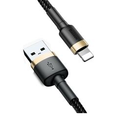 Baseus Lightning Cafule Cable 2A, 3m Gold/Black (CALKLF-RV1) (BASCALKLF-RV1) έως 12 άτοκες Δόσεις