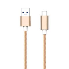 Καλώδιο Σύνδεσης USB 2.0 Braided inos USB A σε USB C Metallic 1m Χρυσό 5205598093600 5205598093600 έως και 12 άτοκες δόσεις