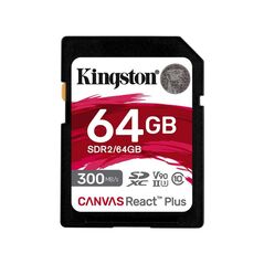 Kingston Canvas React Plus SDXC 64GB Class 10 U3 V90 UHS-II (SDR2/64GB) (KINSDR2-64GB) έως 12 άτοκες Δόσεις