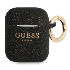 Guess case for AirPods GUA2SGGEK black Silicone Glitter