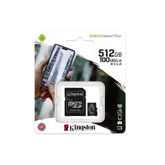 Kingston Micro Secure Digital 512GB microSDXC Canvas Select Plus 80R CL10 UHS-I Card + SD Adapter (SDCS2/512GB) έως 12 άτοκες Δόσεις