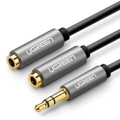 Ugreen Ugreen - Audio Cable 2in1 Stereo Splitter Adapter (10532) - Jack 3.5mm, 1xMale to 2xFemale, with Braid, 20cm - Black 6957303815326 έως 12 άτοκες Δόσεις