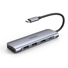 Ugreen Ugreen - Docking Station (70411) - Type-C to 2xUSB-A 3.0, HDMI 4k@30Hz, SD/TF Card Reader, Type-C PD 100W - Space Gray 6957303874118 έως 12 άτοκες Δόσεις