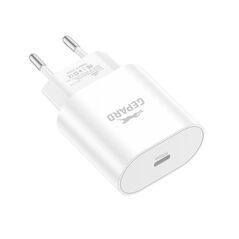 Gepard Φορτιστής USB-C 20W με λειτουργία Power Delivery EU39 Gepard λευκός  έως 12 άτοκες Δόσεις GSM1046