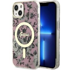 Guess case for iPhone 14 6,1&quot; GUHMP14SHCFWSP pink hardcase Magsafe IML Flower 3666339115555