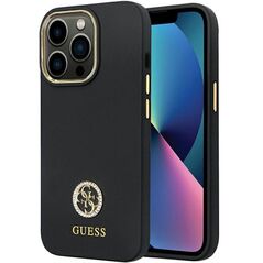 Guess case for iPhone 13 Pro Max 6,7&quot; GUHCP13XM4DGPK black HC Silicone Logo Strass 4G 3666339148430