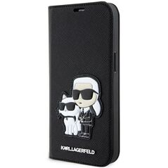 Karl Lagerfeld case for iPhone 14 Pro 6,1&quot; KLBKP14LSANKCPK black Saffiano Karl & Choupette 3666339122805