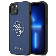 Guess case for iPhone 13 Mini 5,4&quot; GUHCP13SSA4GSBL blue hard case Saffiano 4G Metal Logo 3666339024116