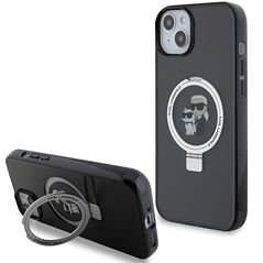 Karl Lagerfeld case for iPhone 15 Pro 6,1&quot; KLHMP15MHMRSKCK black hardcase Ring Stand Karl&Choupettte MagSafe 3666339169121