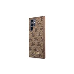 Guess case for Samsung Galaxy S22 Ultra GUHCS22LG4GFBR brown hard case 4G Metal Gold Logo 3666339042738